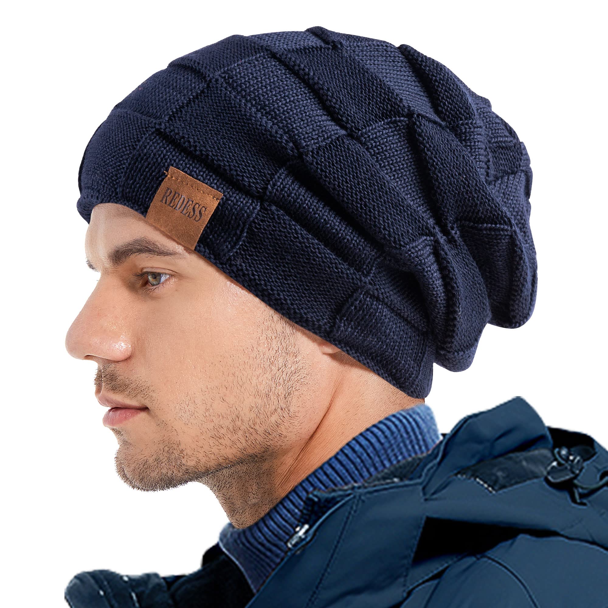 REDESS Cappello a Berretto per Uomini e Donne Cappelli Caldi Invernali in Maglia Slouchy Cappello a Cranio Spesso