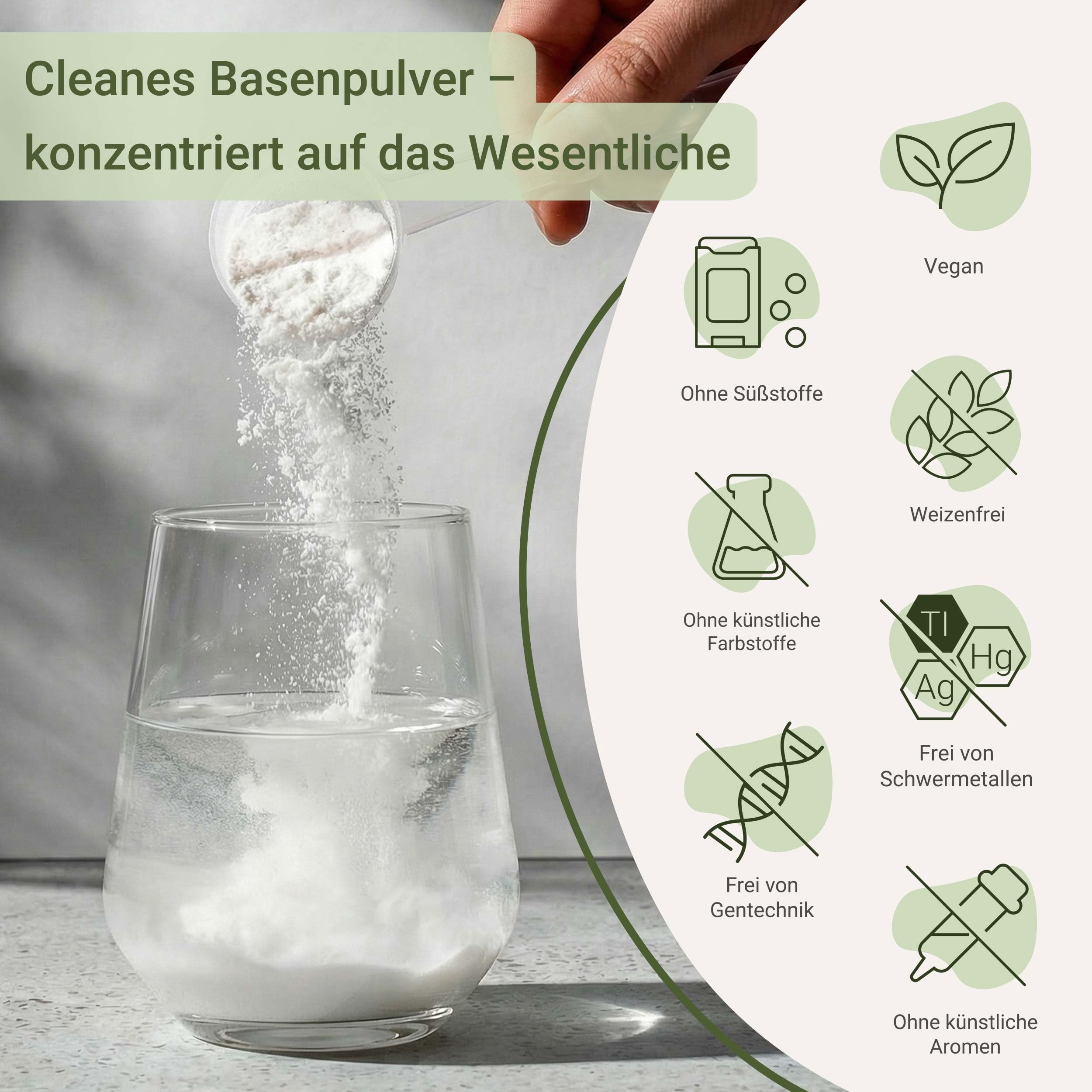 for you natural Basenpulver 360g - Basenpulver gegen Übersäuerung - 60 Portionen Basen Citrat - Mit Kalium, Calcium, Magnesium, Eisen & Zink ideal zum Basenfasten - zuckerfrei