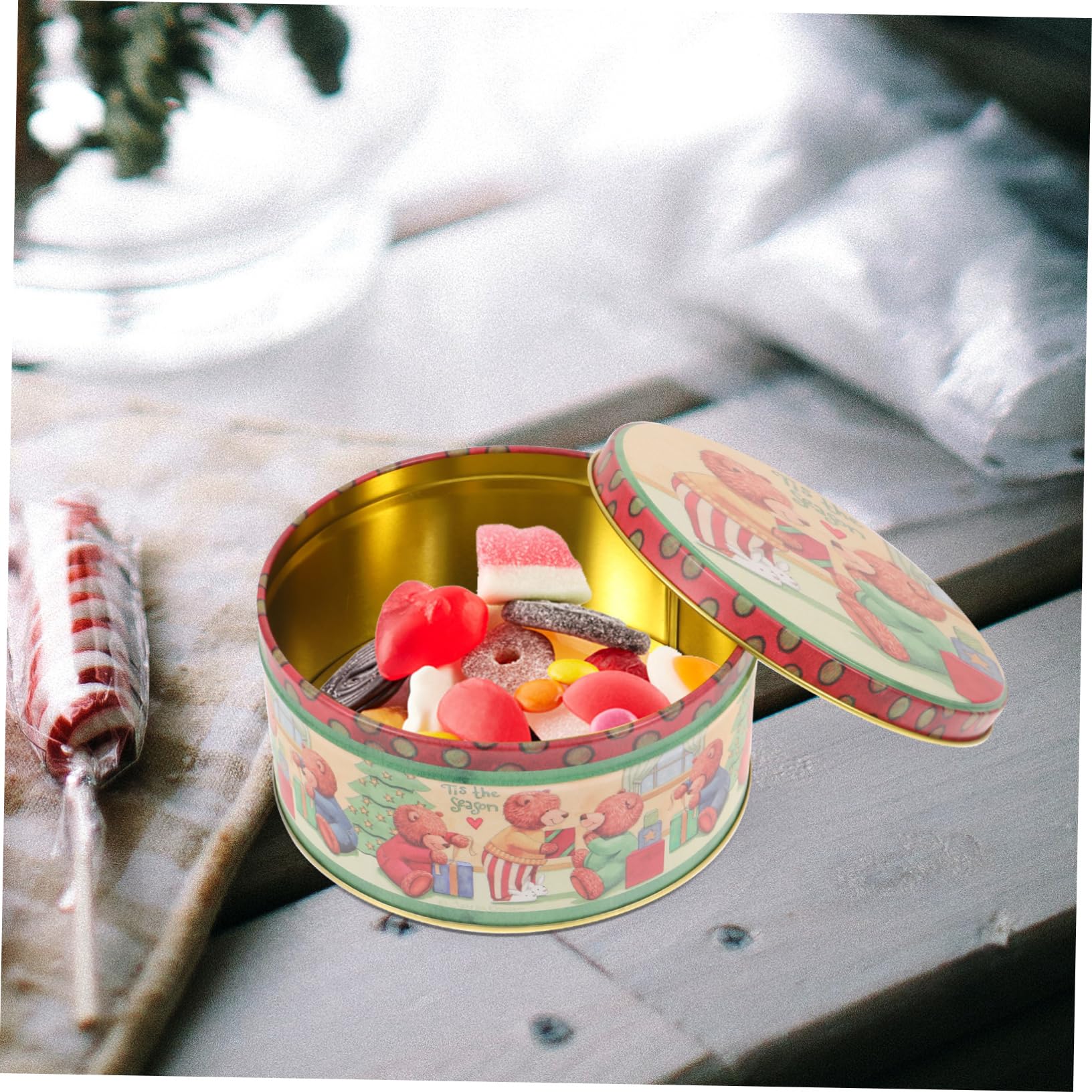 4pezzi Scatole Biscotti in Design Natalizio Carino e Coperchio Adatte Per Regali Di Natale Famiglia Amici e Ragazzo Ragazza Ragazza