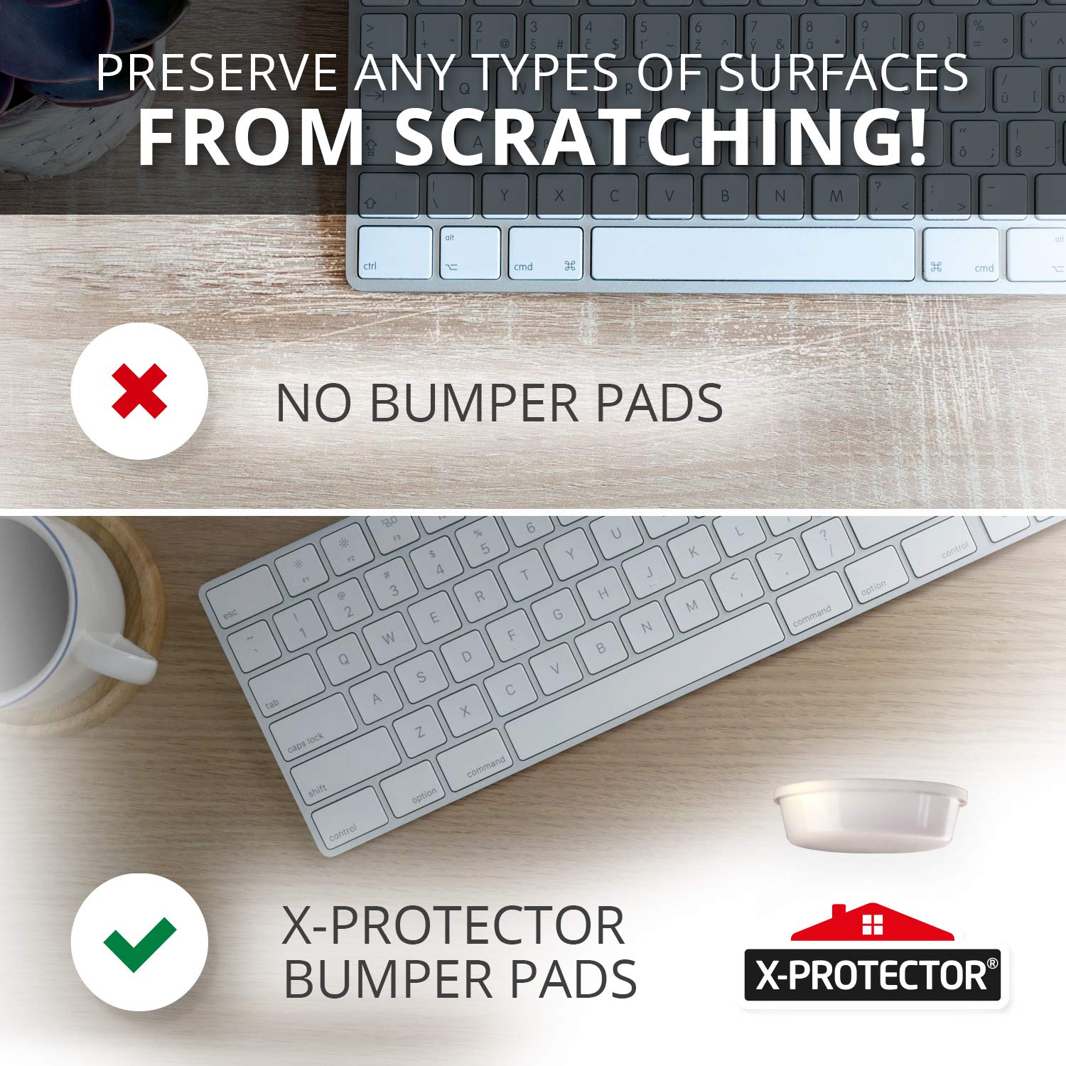 Door Bumpers XPROTECTOR Premium Bumpers 100 pcs ½” Sound Dampening Door