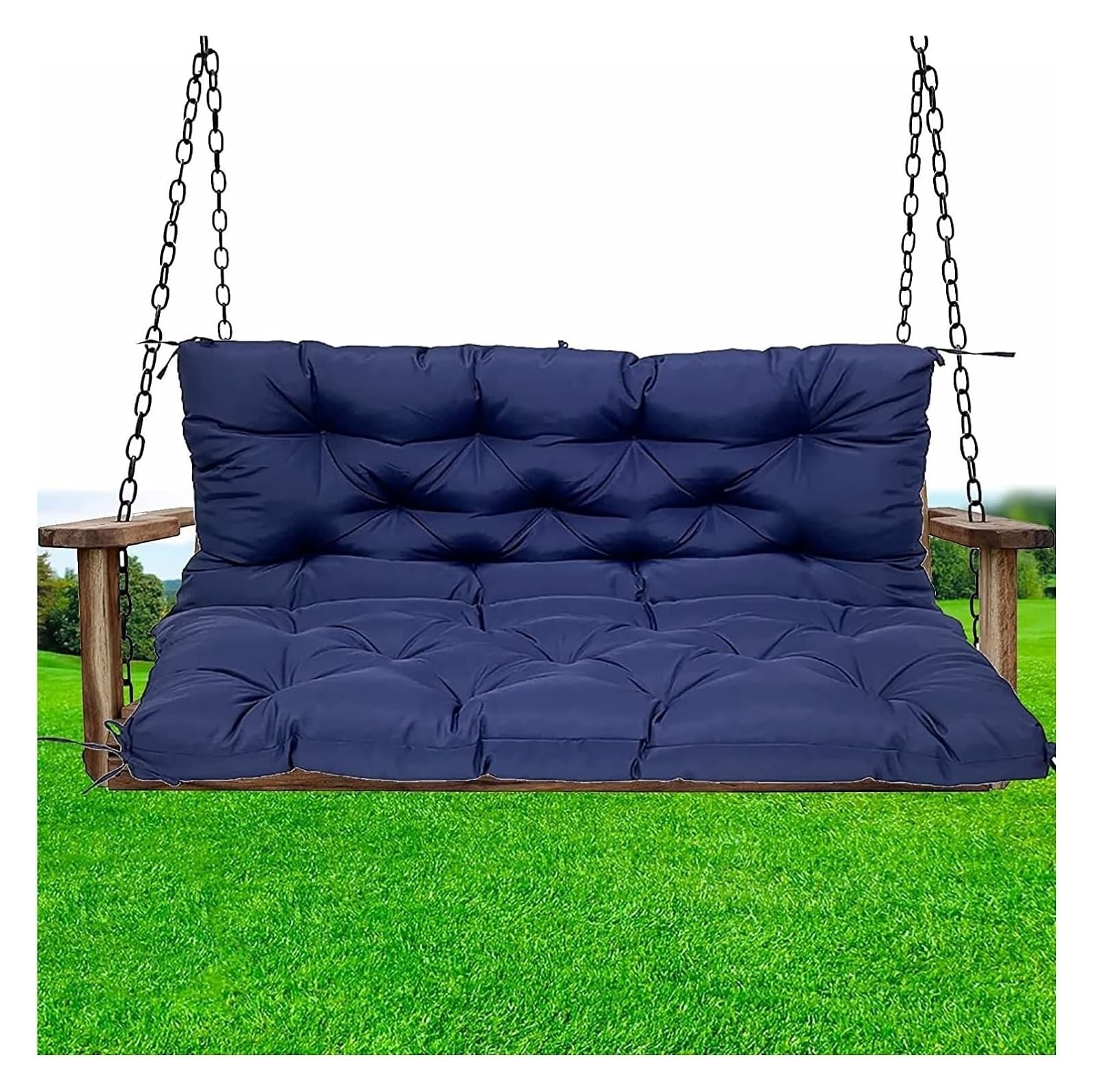 Coussin de balançoire 2 places imperméable bleu marine 100x100 cm