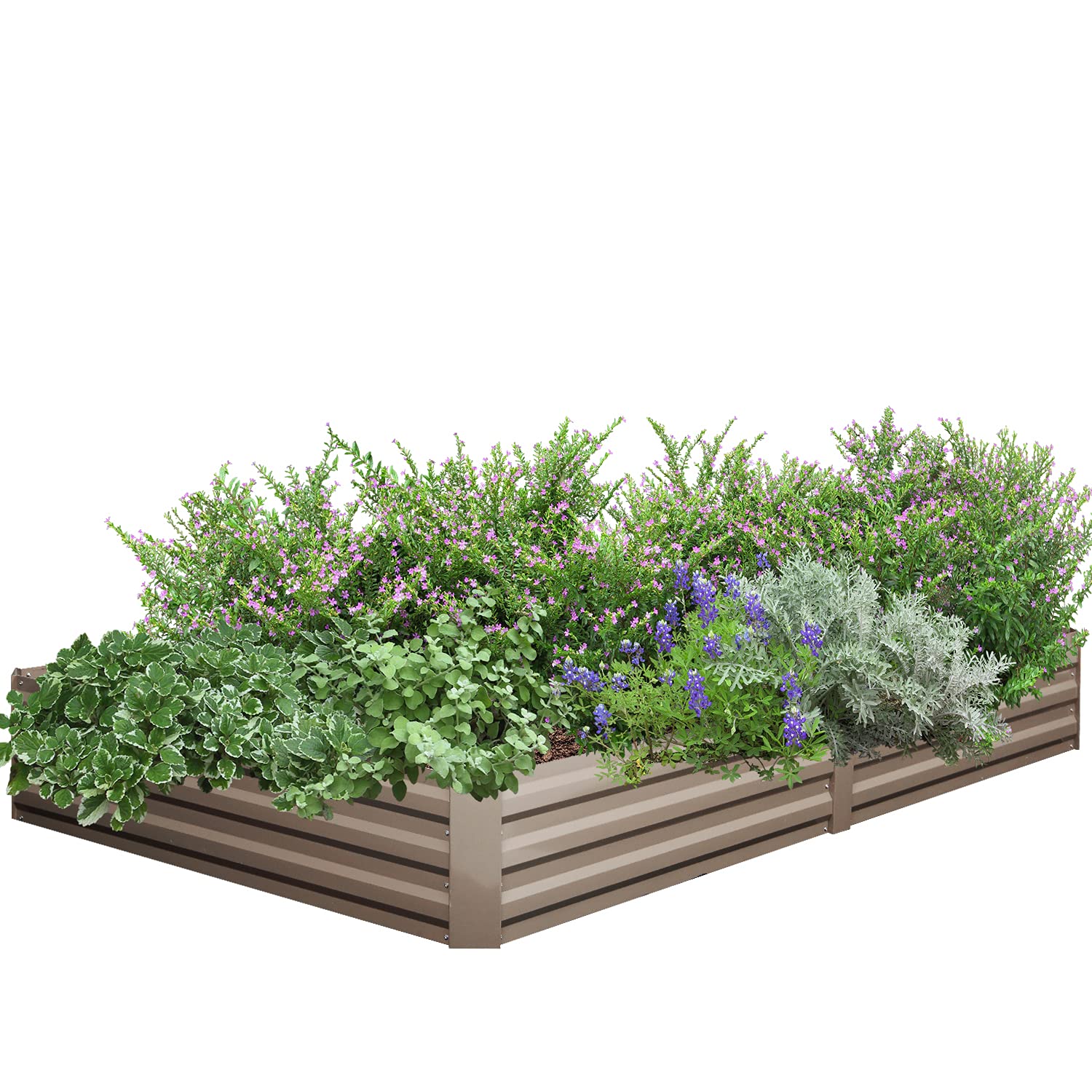 Outdoor 8x4 Ft Metal Raised Garden Bed Patio Large Frame Planters Box for Vegetables/Flower/
