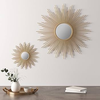 Amazon.co.jp: Madison Park Fiore Sunburst Mirror, Small