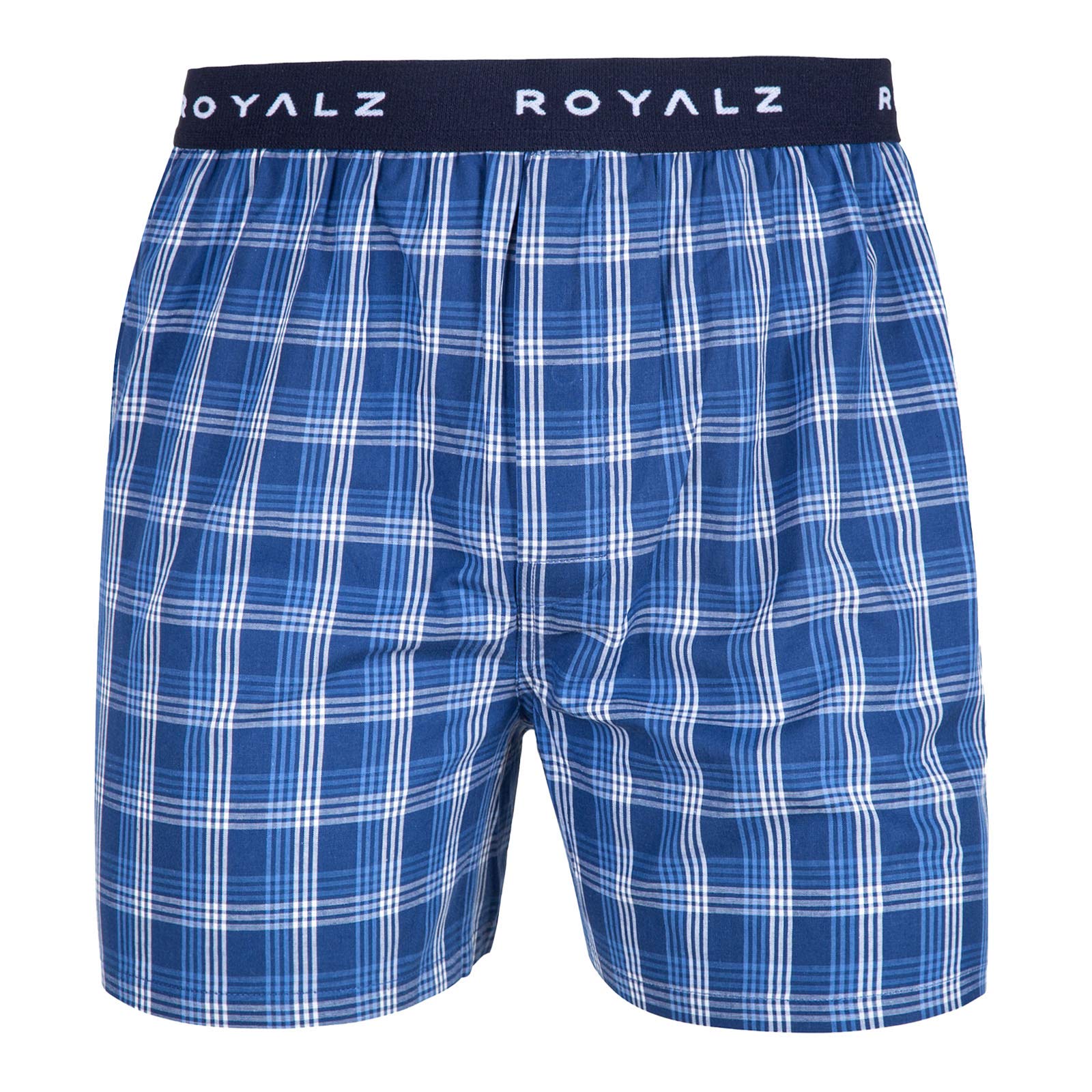 ROYALZ Zestaw 5 par bokserek w stylu amerykańskim dla mężczyzn, majtki w kratkę, niebieskie, klasyczne, zestaw 5 sztuk, bielizna dla chłopców