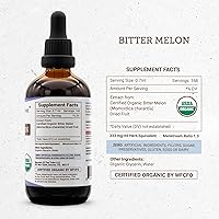 Vista 4 de Secrets of the Tribe Bitter Melon USDA Organic Extracto sin alcohol, gotas de hierbas de alta potencia Hecho de melón amargo orgánico 100%