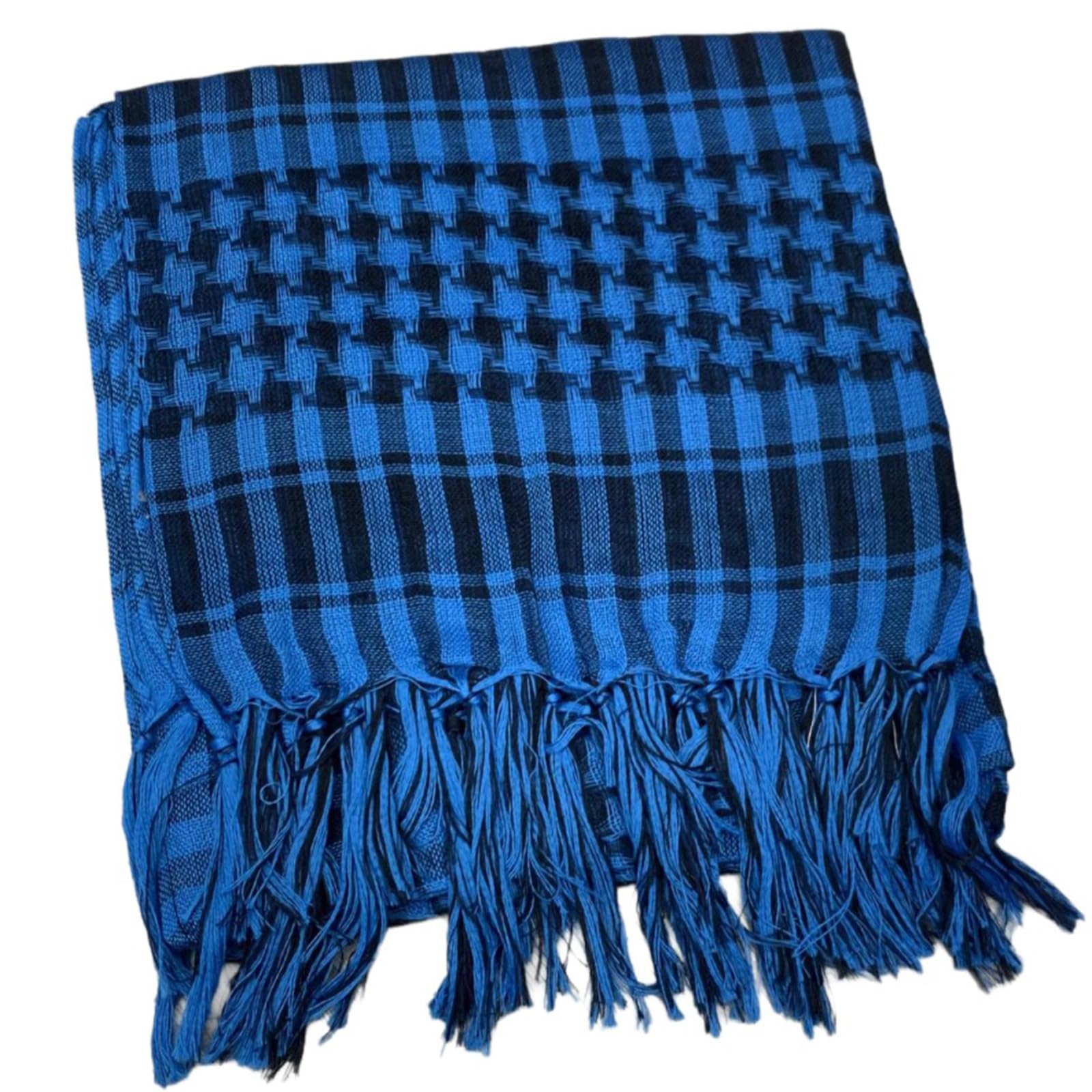 Qusinfc Unisex Blue Desert Shemagh Scarf High Absorb Arab Headscarf Keffiyeh Bandana Adult Man Headwrap Arabian Head Covering Outdoor