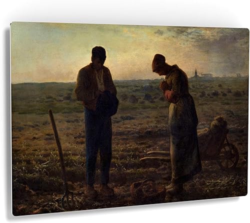 Miniatura 1 de Diseño de arte de sonrisa, el Ángelus, Jean-Francois Millet Arte clásico Metal Wall Art Print Famoso Arte Fino Pintura al óleo Reproducción