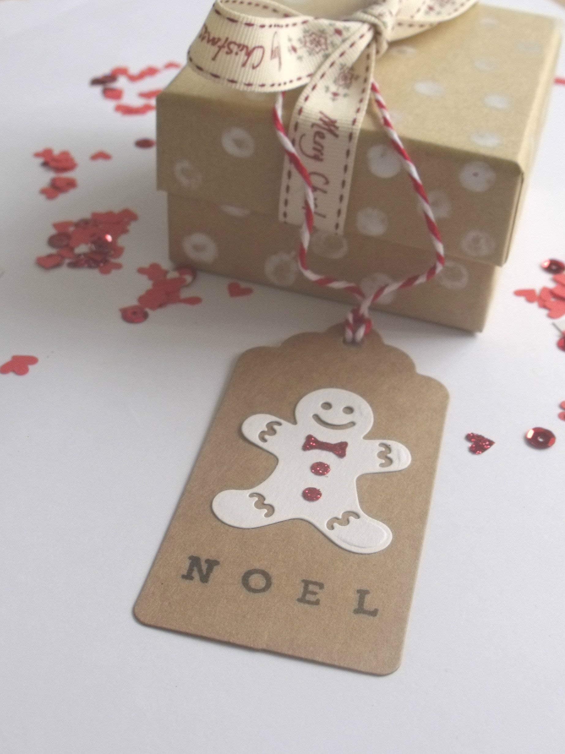 Christmas gift tags, Gingerbread man tag, packet of 5