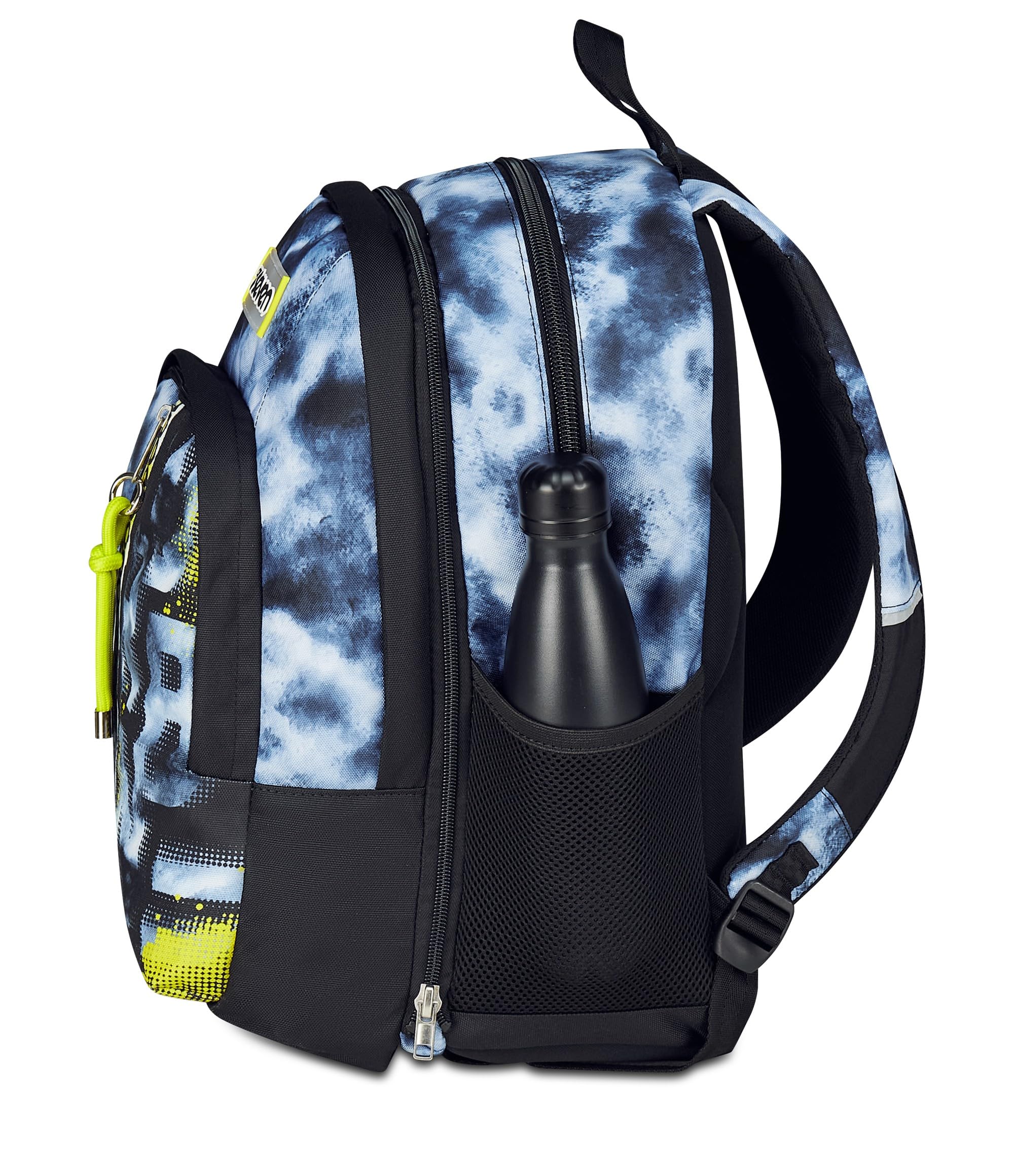 Seven Zaino Scuola Dual Detach, Grigio, Doppio Scomparto da 32 L, Con Tasca PC, Tasca Borraccia, Tasca Con Organizer e Scomparto Staccabile, Scuola Media e Superiore, Zaino Ragazzo