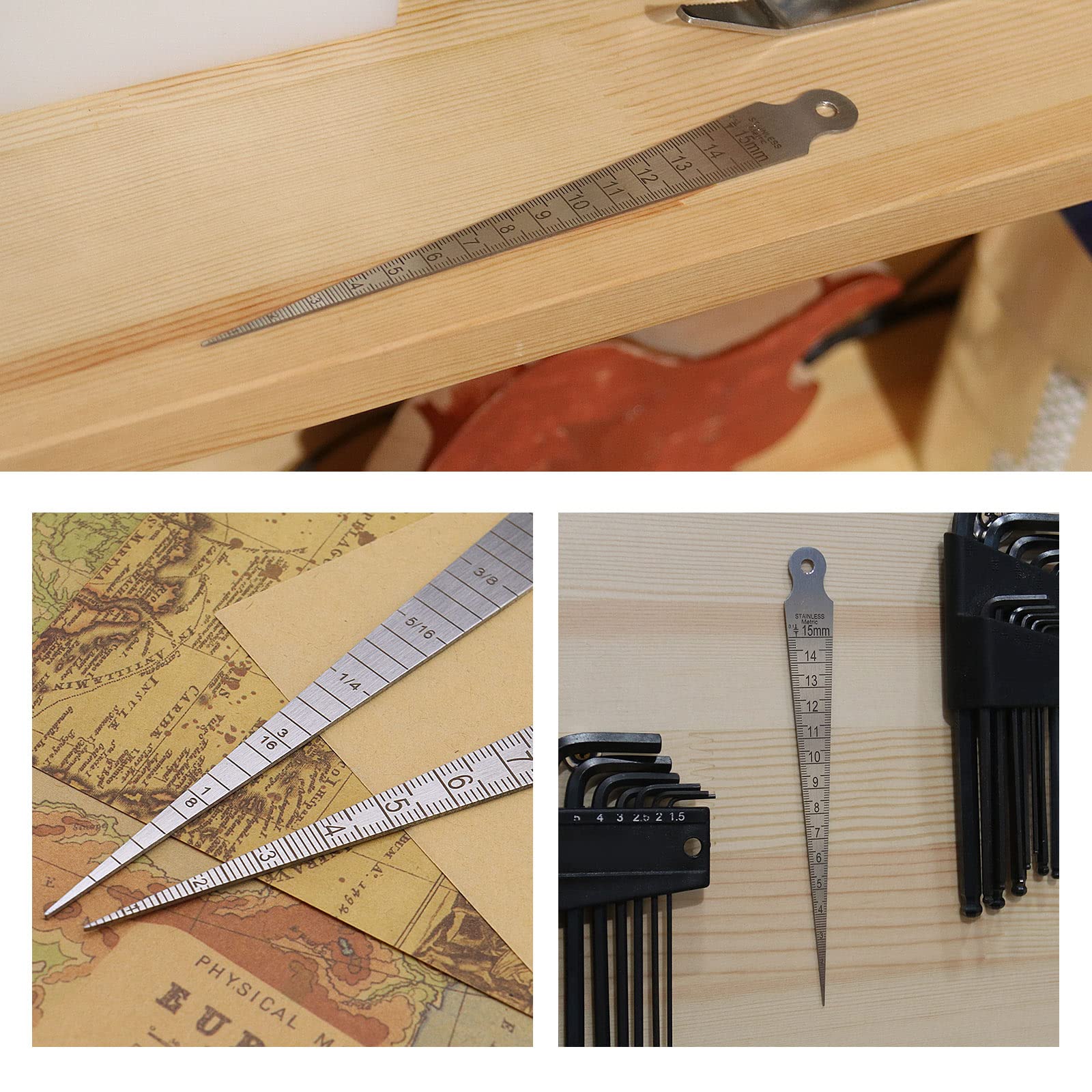 2 pezzi cuneo Feeler Gauge conico Gap Gauge in acciaio inox cono saldatura Gauge Feeler gap foro strumento di misura per diametro interno foro diametro ecc