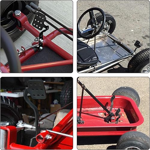 Miniatura 8 de GREHUA Pedales de acelerador de freno de 71 pulgadas con kit de muelles de retorno para Road Rocket Azusa Fun Kart Radio Flyer Carter Go Kart