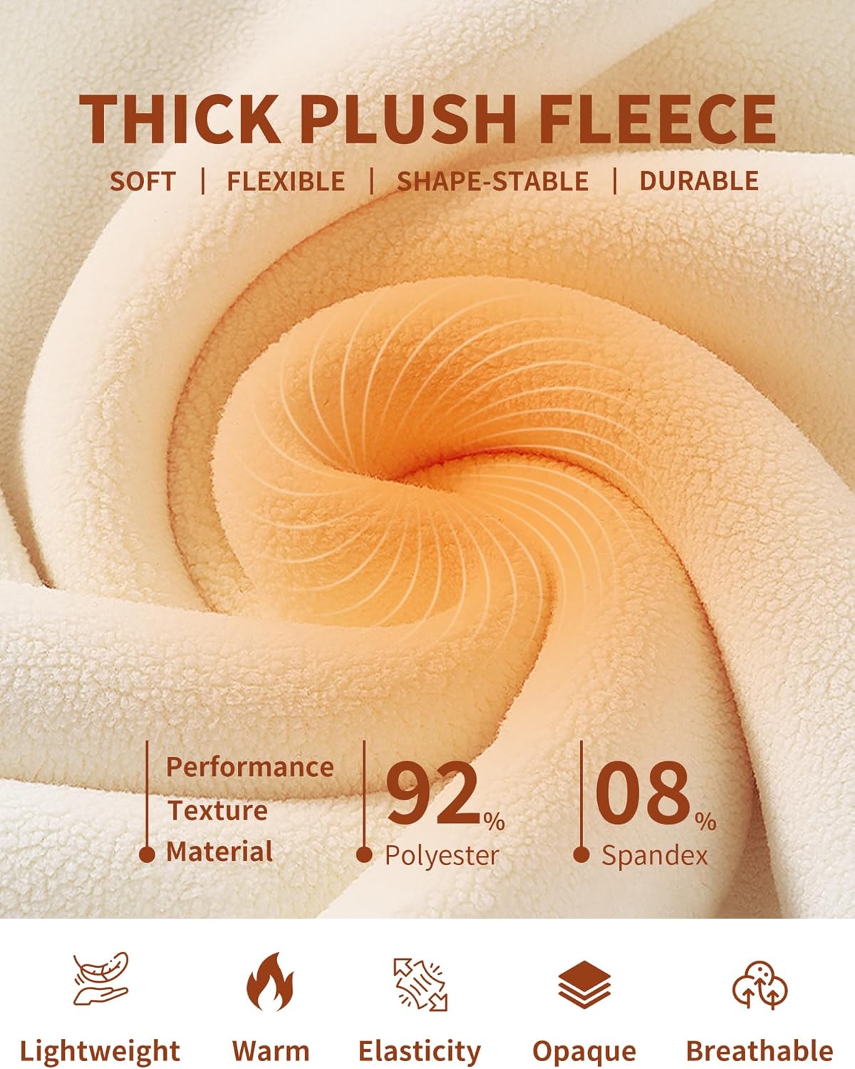 Blue Breath Fleece Lined Leggings Women-Tummy Control High Waisted Workout Thermal Warm Soft Yoga Pants - Image 4