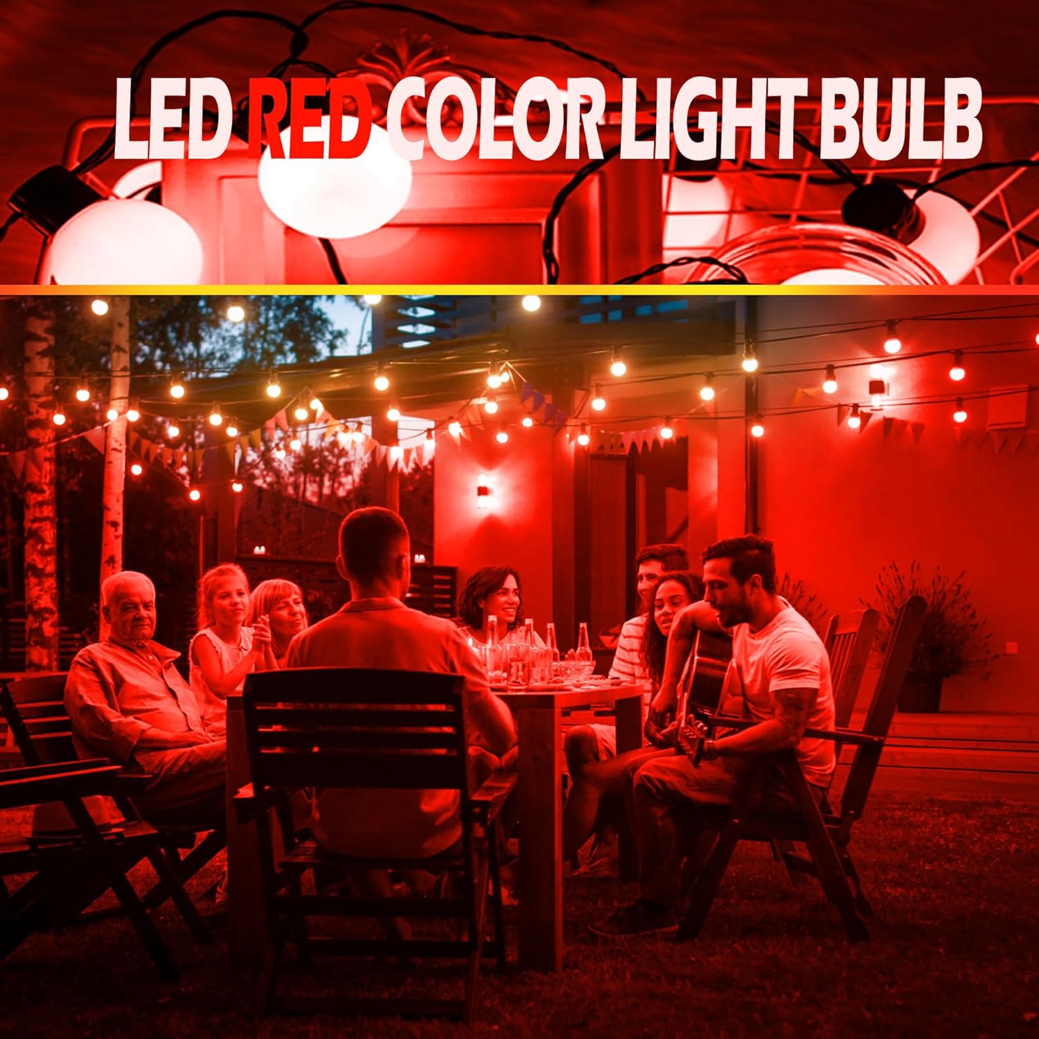 LED Red Light Bulbs, 15W Equivalent 1W E26 LED Lights, Small G14 Globe Vanity Colored Bulbs for Night Lights Bulb Outdoor Indoor Halloween Christmas Decor Lighting, 6 Pack