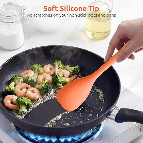 Miniatura 4 de Cuchara de espátula resistente al calor de 600ºF: cuchara de cocina de silicona flexible U-Taste para servir, mezclar y raspar alimentos en