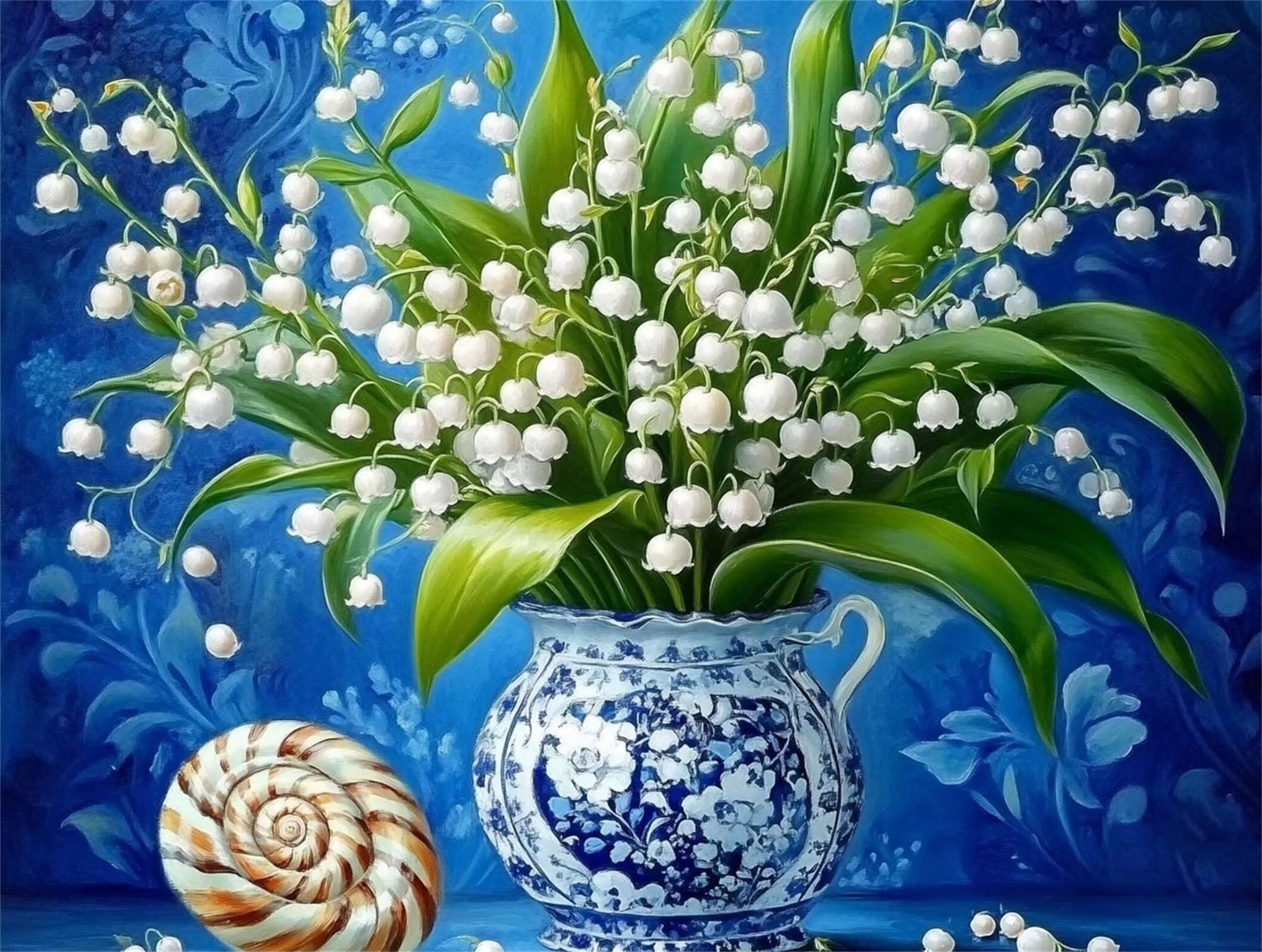 Diamentowe malowanie konwalia malowanie diamentami dorośli 70 x 90 cm qw1