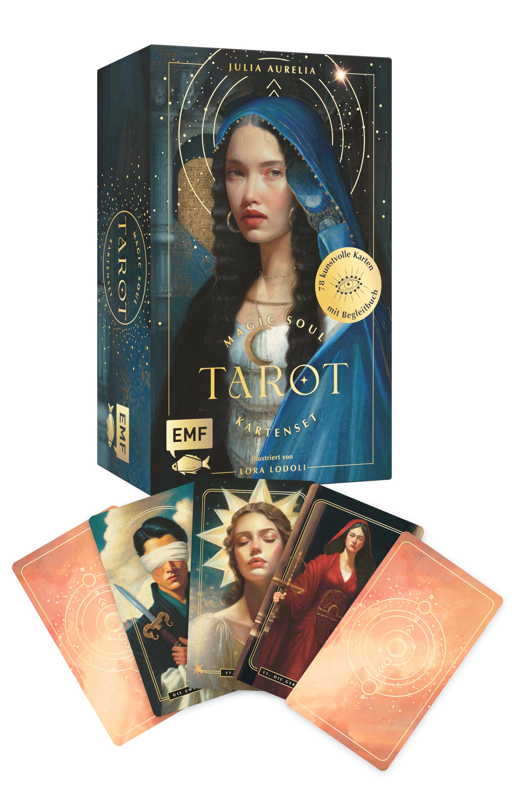 Tarot-Kartenset: Magic Soul Tarot: 78 kunstvoll illustrierte Karten mit Goldrand und Begleitbuch - mit Themenschwerpunkt: zwischenmenschliche Beziehungen