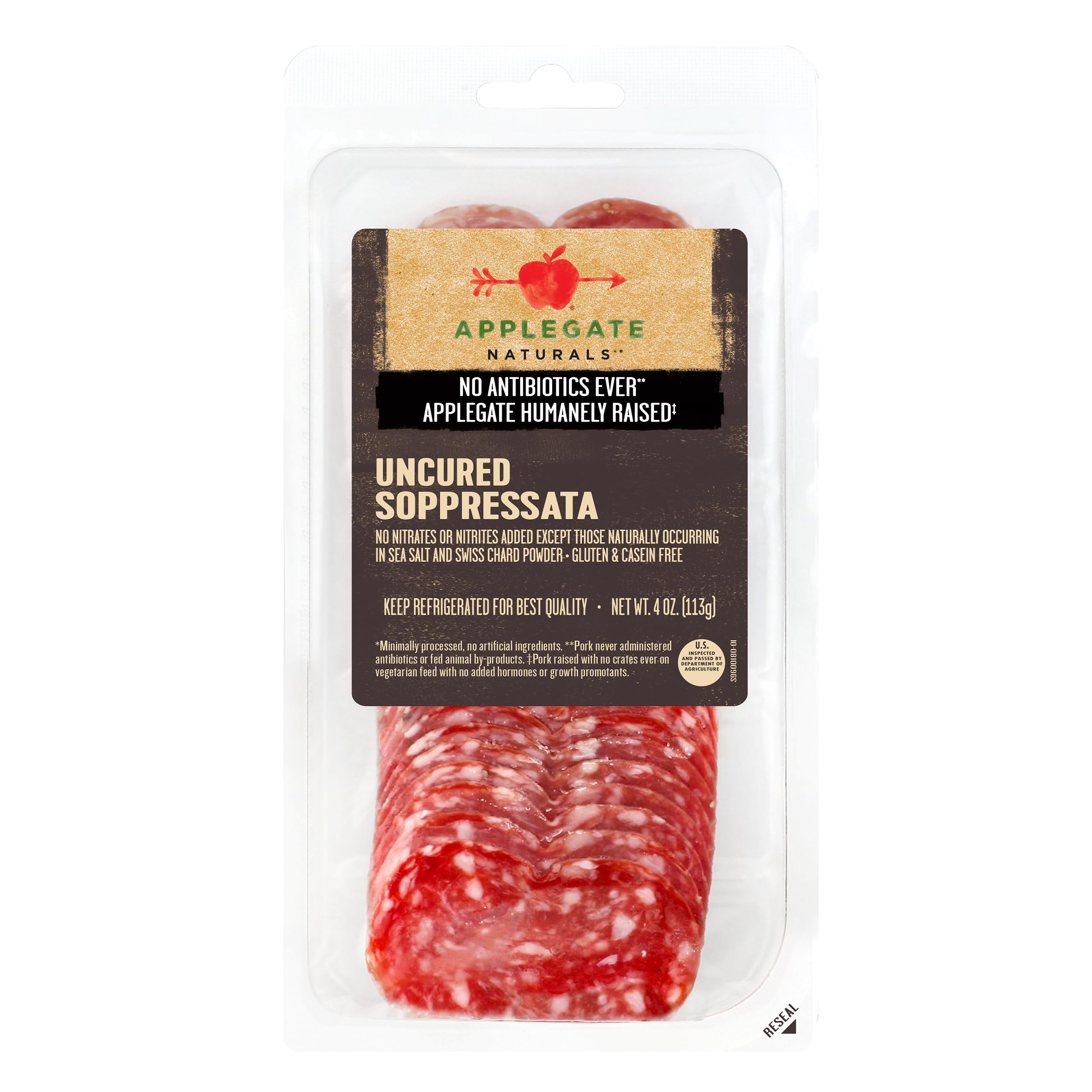 Applegate, Natural Uncured Soppressata, 4oz