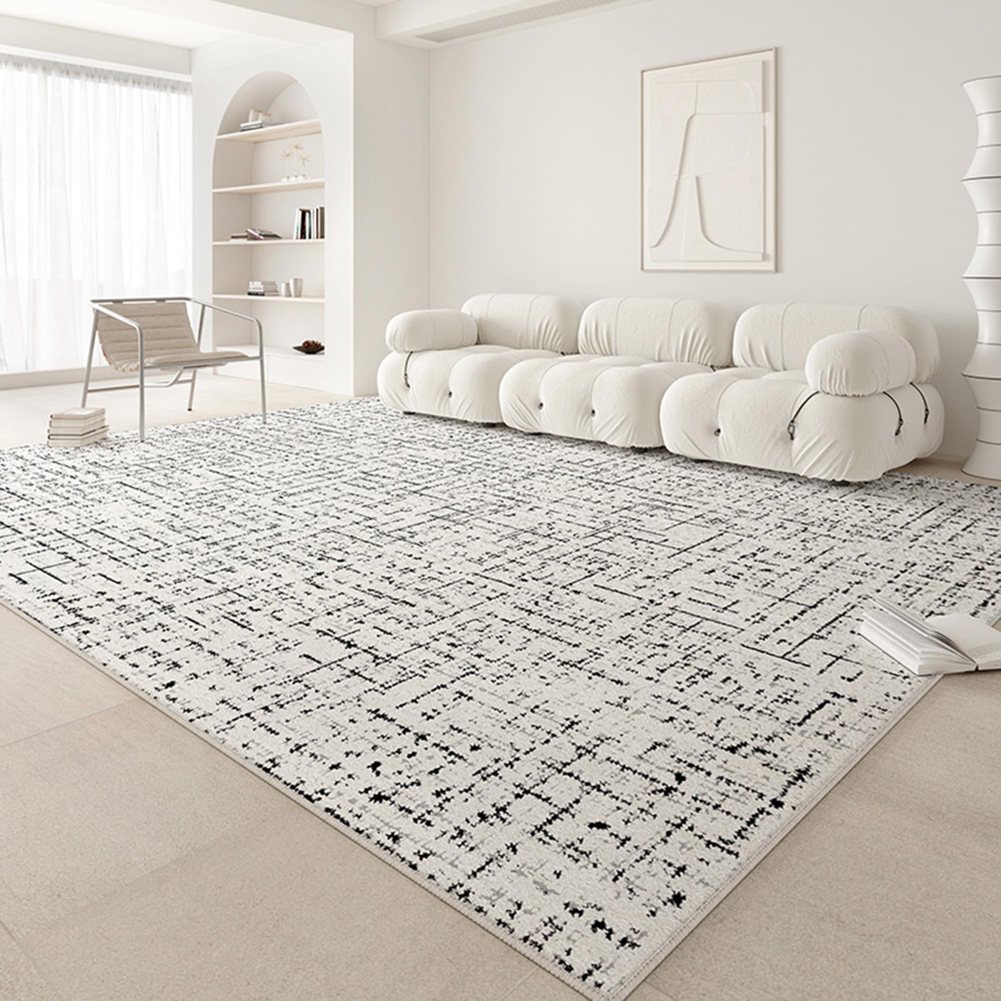 Tapis de sol moderne antidérapant et grand tapis lavable 180 x 200 cm