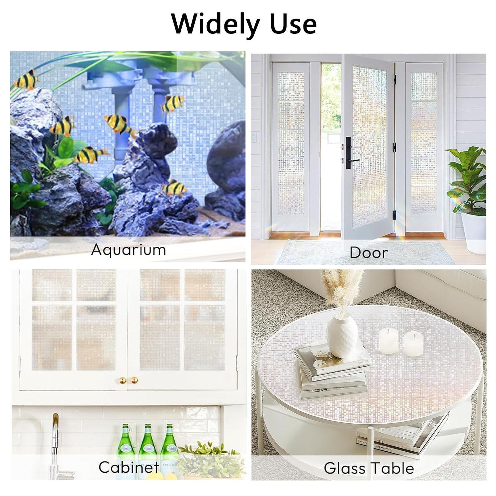 Pellicola Vetri Finestre Privacy Autoadesive Anti-UV Opaca Pellicole Privacy Finestra Senza Colla Riutilizzabile Per Ufficio Bagno Camera Da Letto Sala Di Riunione(B,75x300cm)