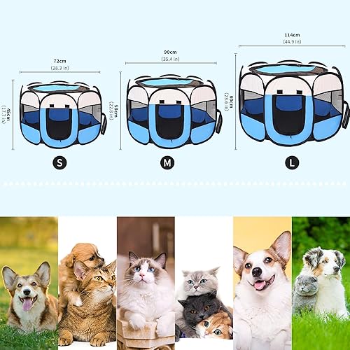 Miniatura 3 de Mile High Life Corralito plegable para perros  Jaula portátil para perros con cubierta extraíble  Perrera para interiores y exteriores con funda de