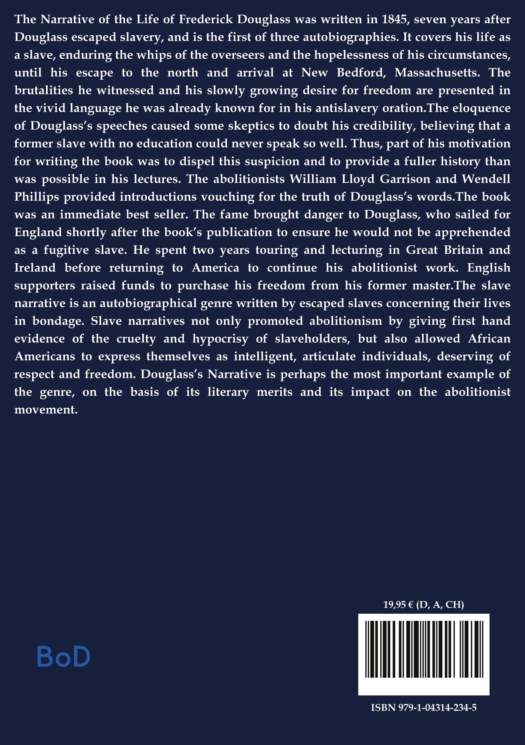 Narrative of the life of frederick dougl: By frederick douglass