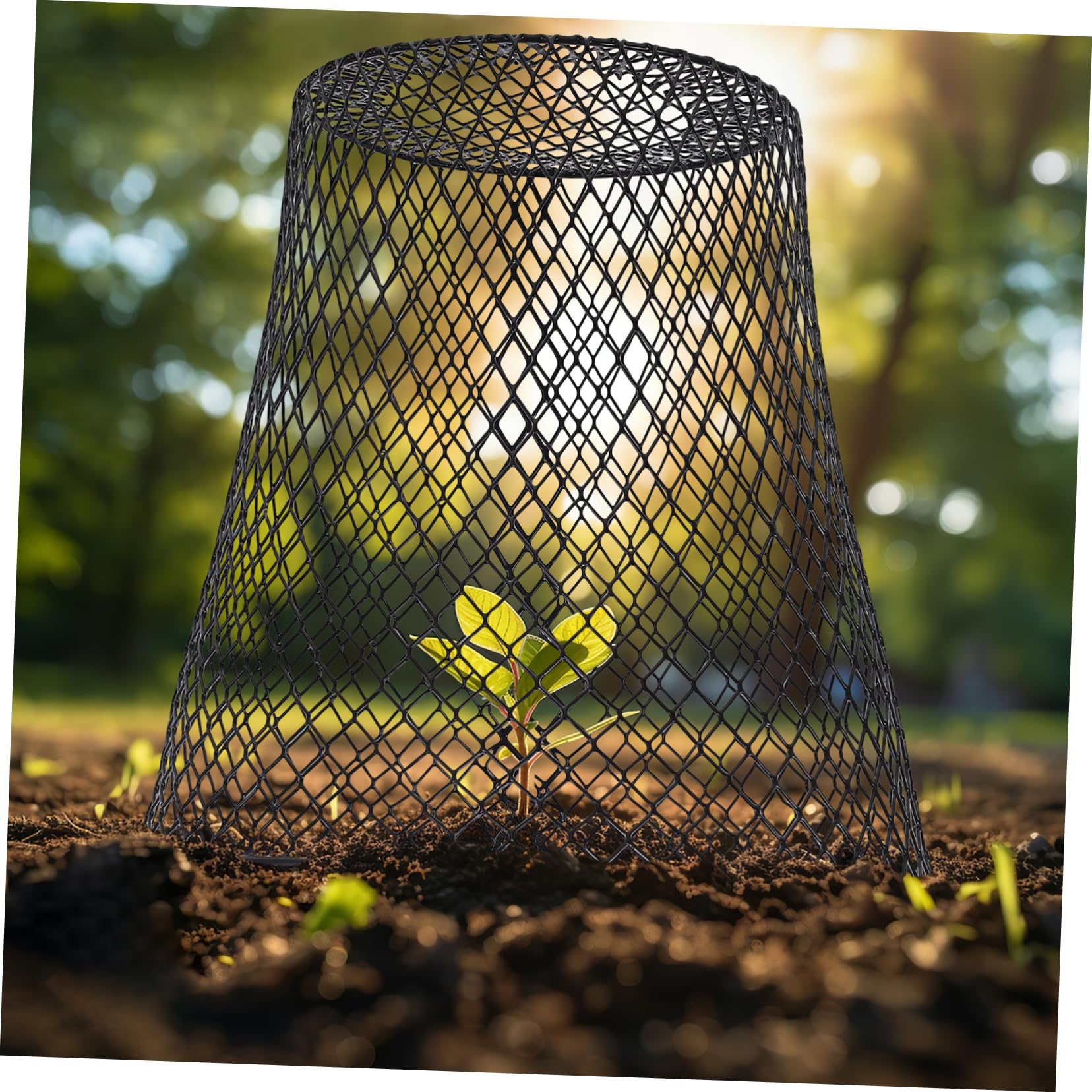 Yardwe Set 4 Pezzi Copertura per Piante in Ferro Nero, Gabbia Protettiva Robusta per Piante Massima Penetrazione della Luce, per Giardino e Orto