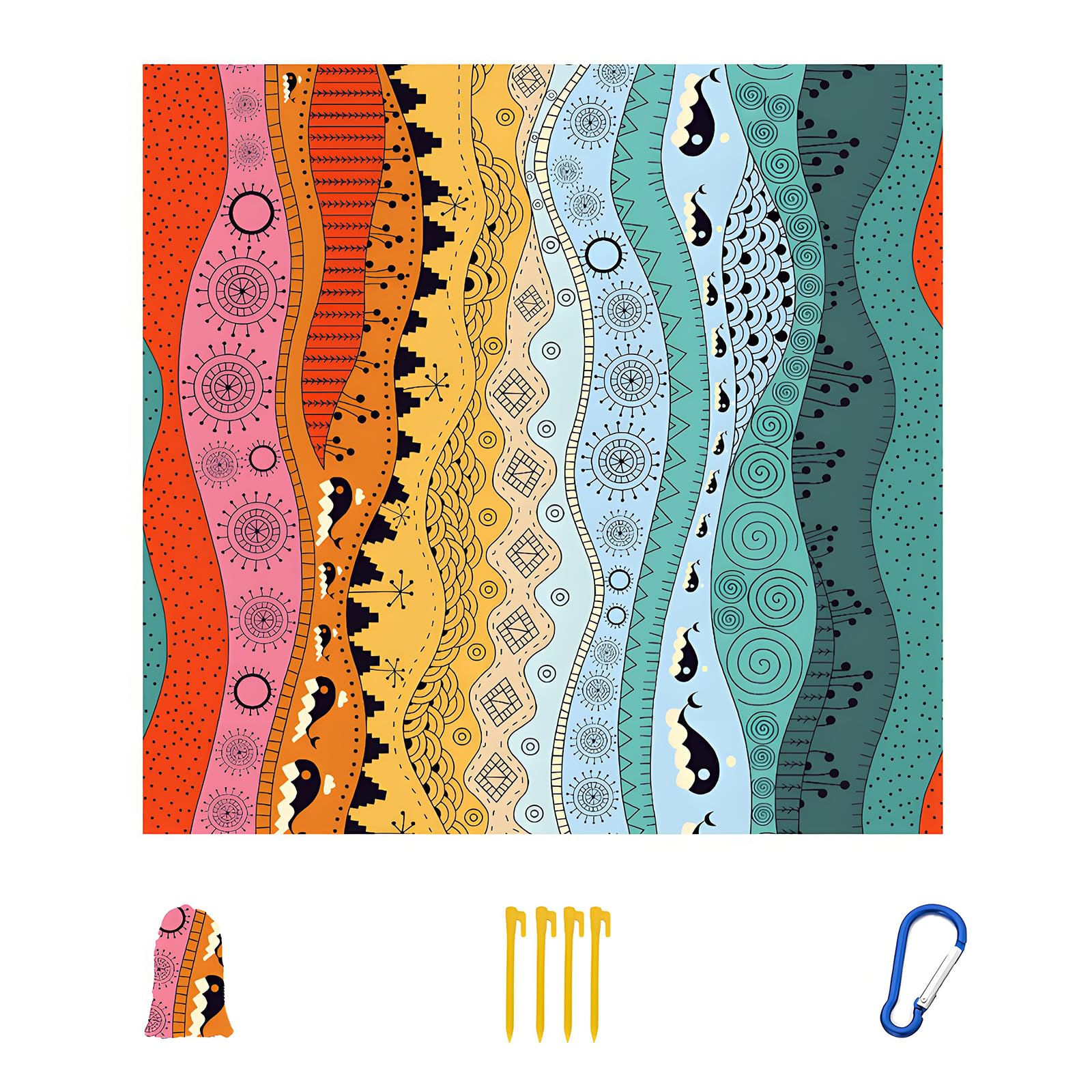 Msioytog 210x200cm Large Sandproof Beach Blanket Light Weight Waterproof Beach Mat for Swimming Pool Lakeside and Camping Travel Carpet