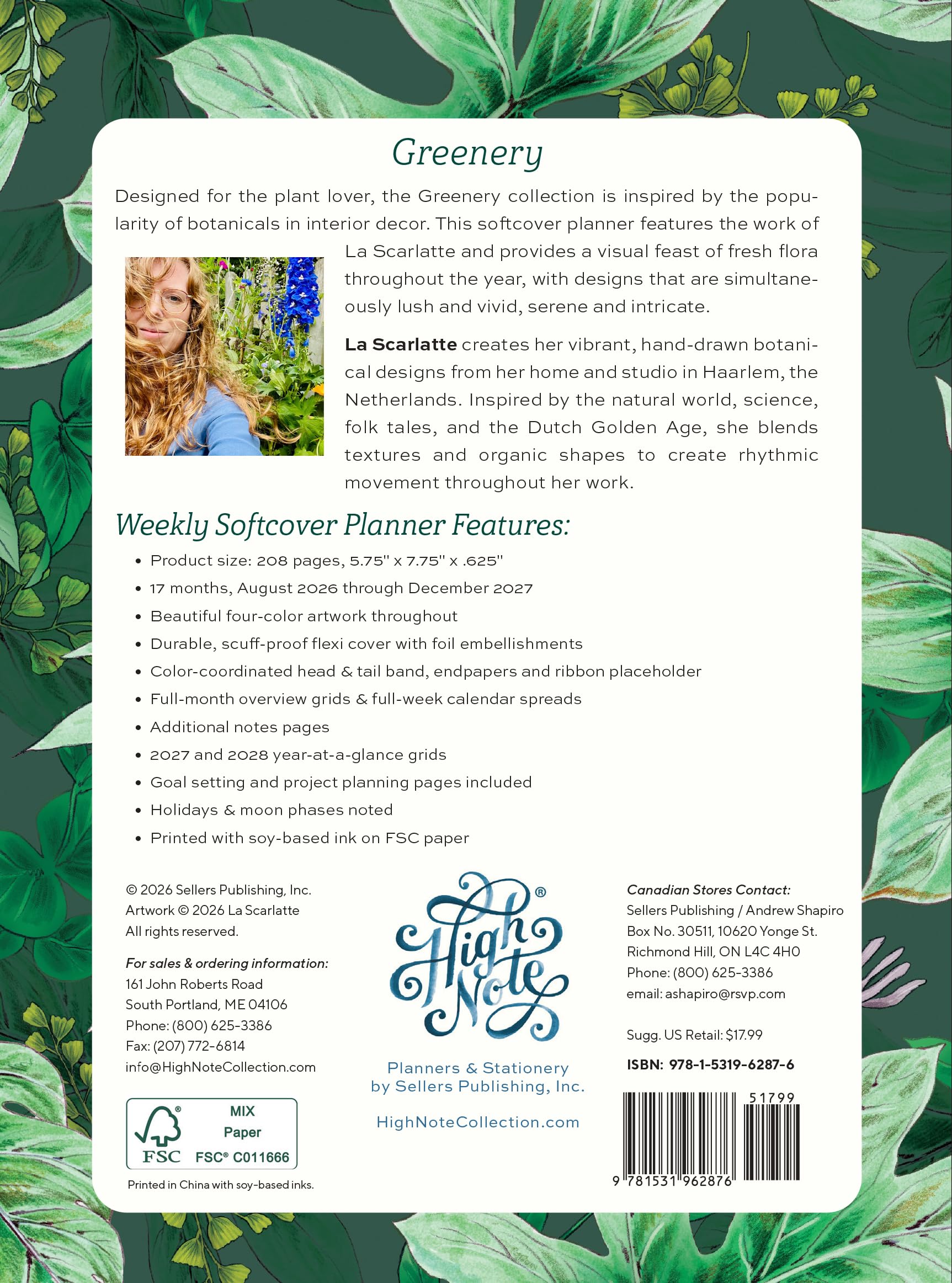 Amazon.com : High Note 2027 Planner, 17-Month Weekly & Monthly