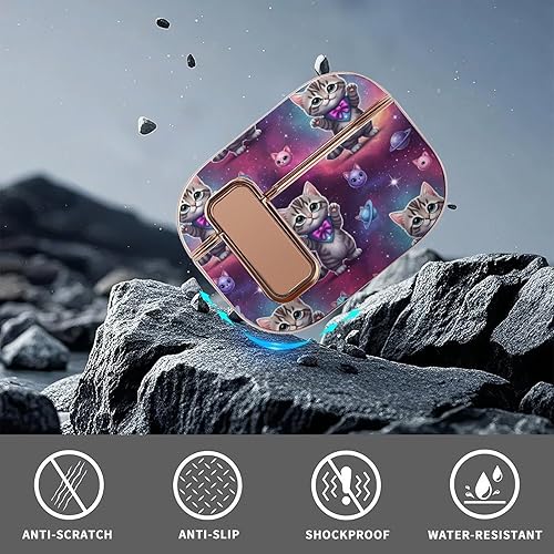 Miniatura 6 de Headphone Cover Compatible with Airpods Pro 2 Case Galaxy Space Cat, Plastic, with Lock, Shockproof Protective