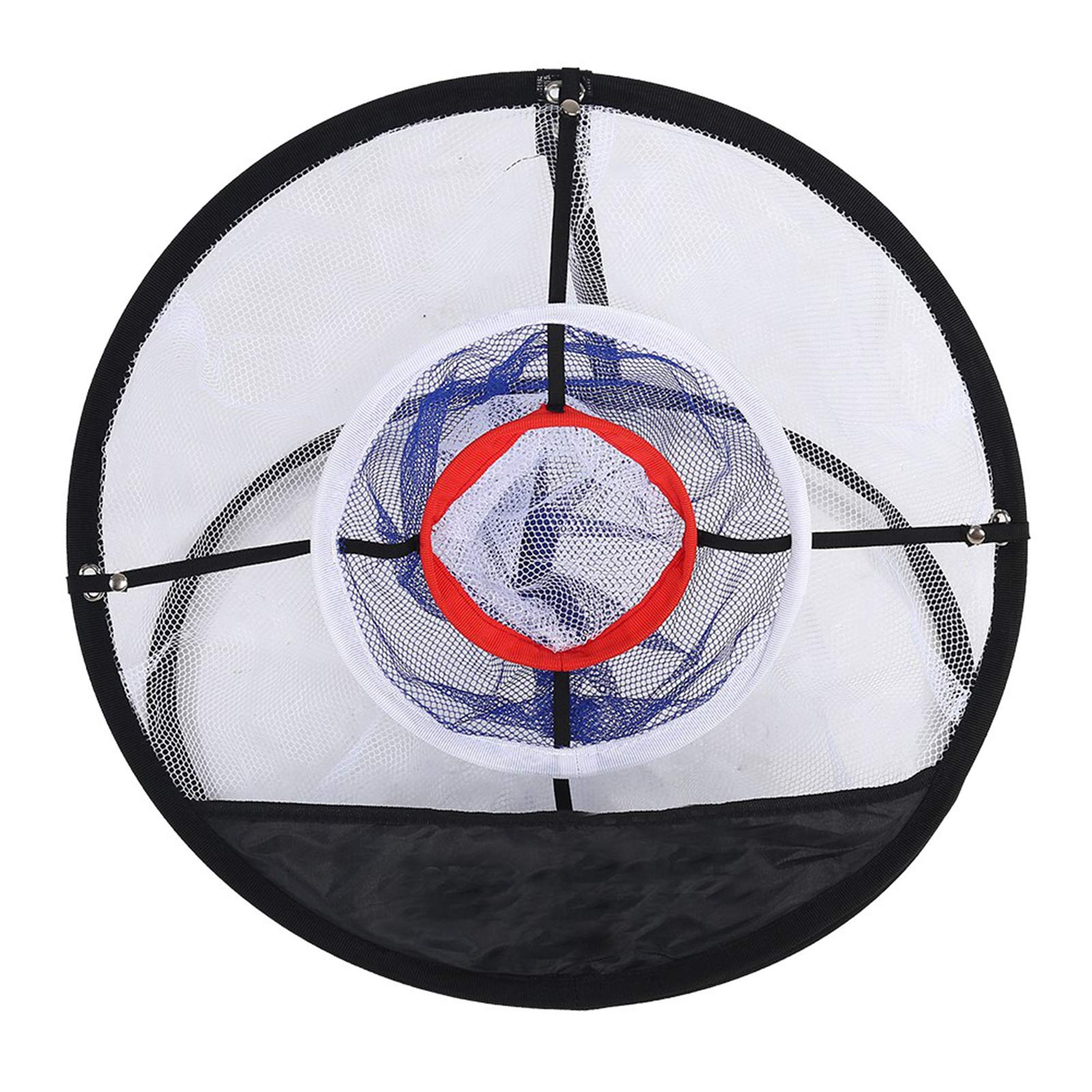 RiToEasysports Malla de Nailon Negro Plegable Golf Chipping Net Balls Collector Bracket Bag Accesorio de Entrenamiento