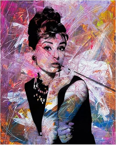 Abstract Audrey - Inspirational Wall Decor, Our Vintage Women Portrait Motivational Wall Art Print is Ideal for Home Decor, Office Decor, Desk