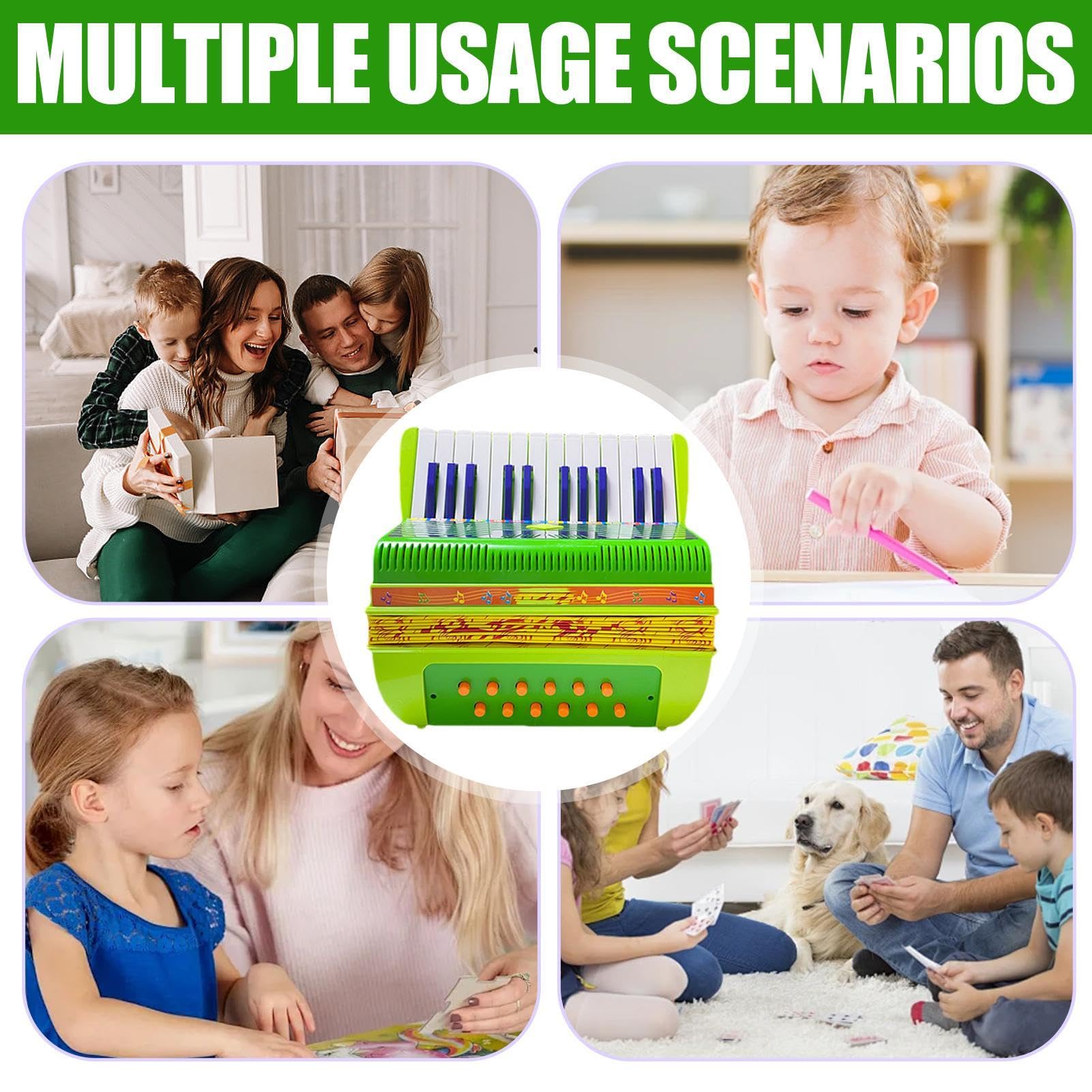 Fisarmonica per bambini - Fisarmonica piccola a 17 tasti, strumento | musicale leggero a 6 bassi, giocattolo educativo per bambini e principianti, simpatica fisarmonica per ragazzi e me