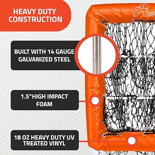 Miniatura 4 de Red de lanzamiento de béisbol Anytime con zona de strike  La red No Hitter de 9 agujeros  Objetivo de zona de strike para entrenamiento de béisbol y