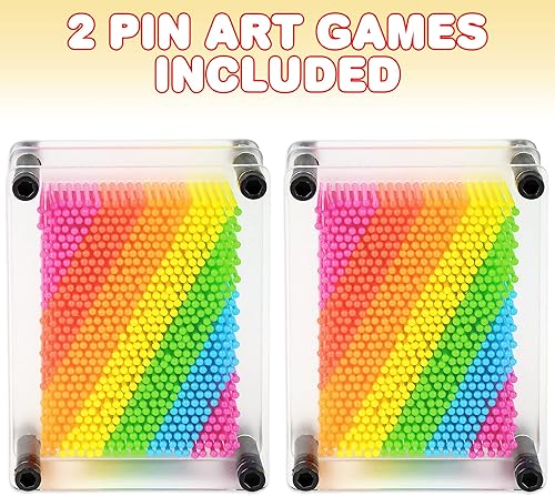 Miniatura 2 de ArtCreativity Juego de 2 pines artísticos de arco iris 3D, juego de mesa de plástico colorido para niños y adultos, juego de regalo novedoso,
