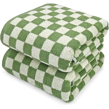 Retro Bath Towels Set of 2 - Plush, Absorbent, Eco-Friendly