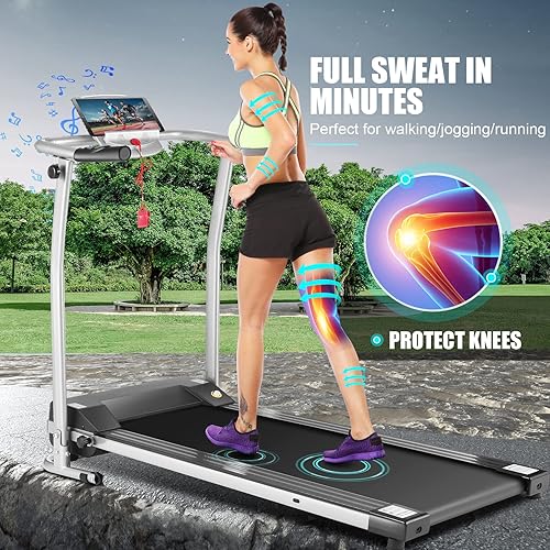 Miniatura 2 de FUNMILY Caminadora plegable con inclinación alta capacidad de peso banda de rodadura ultra ancha máquina de correr eléctrica para gimnasio en casa