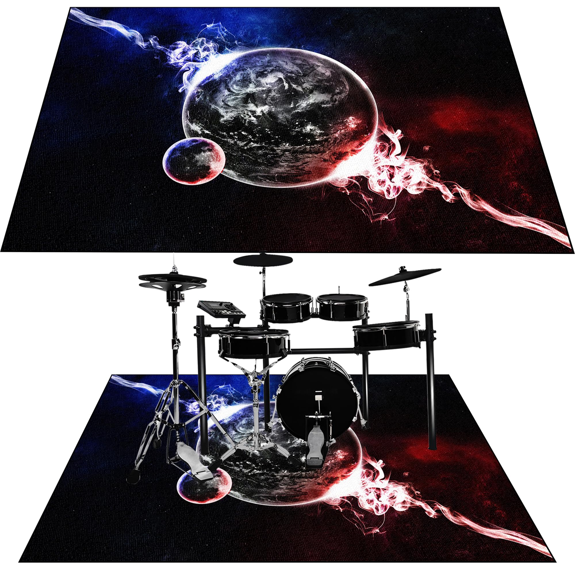 230 x 180 cm Tappeti per Batteria Tappeto Insonorizzato Tappeto Drum Professionale Tappetino Batteria Tappetino per Batteria Acustica Coperta Antiscivolo Insonorizzata Tappetino Batteria Elettronica