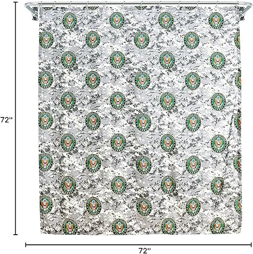 Miniatura 7 de VISI-ONE Cortinas de ducha de camuflaje del ejército estadounidense, que miden 72 x 72 pulgadas, tela de alta calidad, cortinas de ducha de