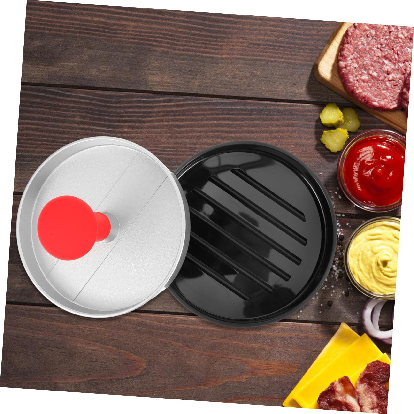 UPKOCH 3 Stück Fleischpresse Burgerpresse Drücken Steak-gewichtspresse Speckpresse Für Grillplatte Patty Press Fleischpresswerkzeug Grillpresse Rostfreier Stahl Silver