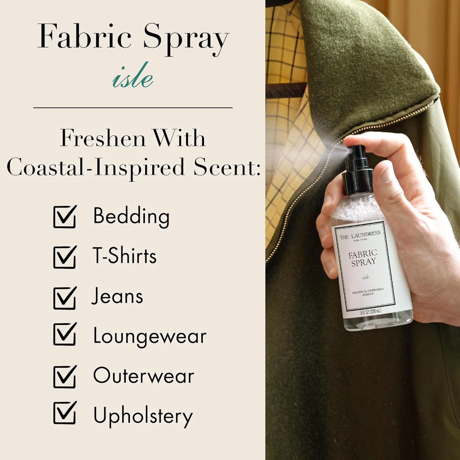 The Laundress Isle Fabric Care Set, Isle Signature Detergent and Fabric Spray, Holiday Gift Set