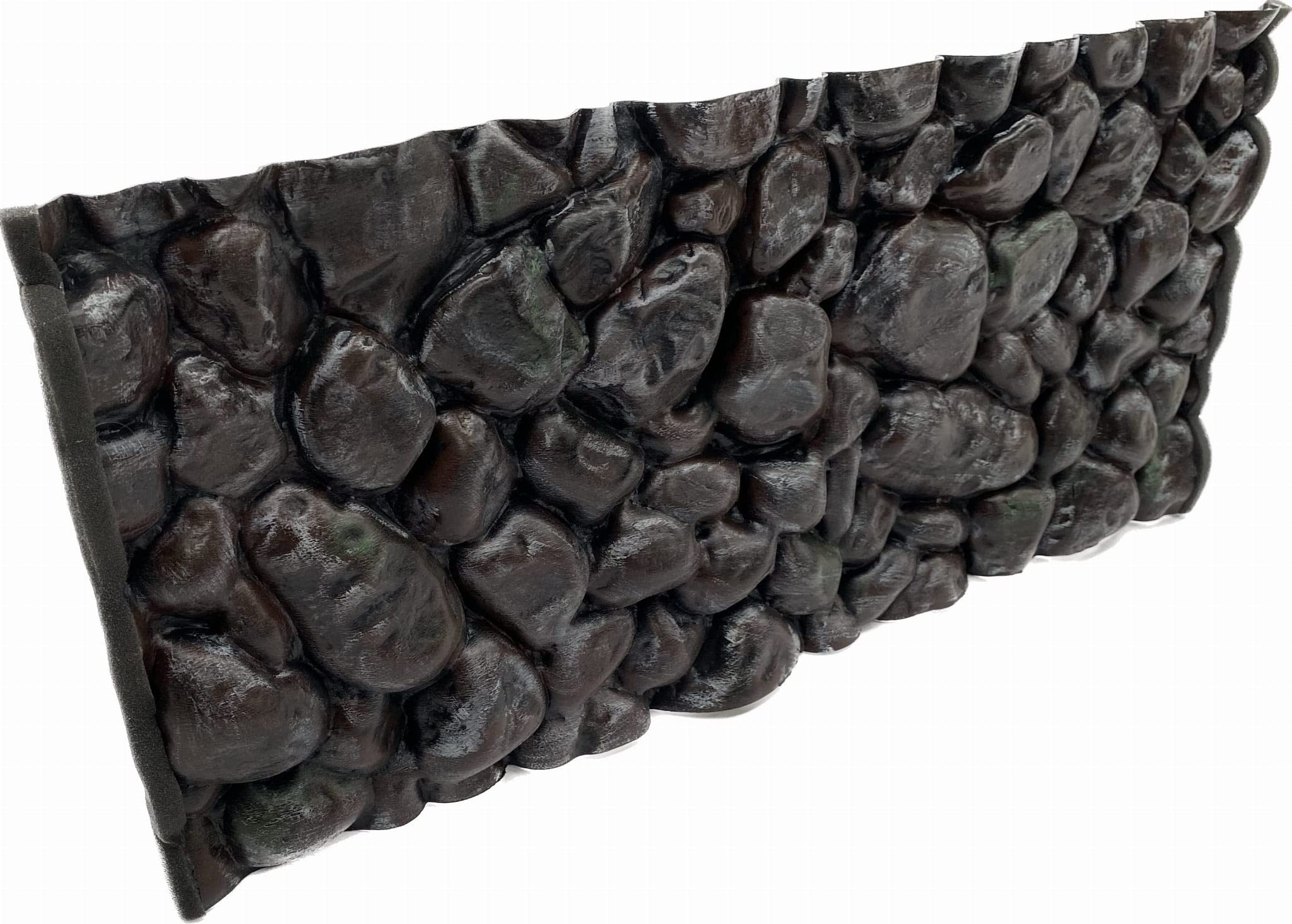 PLASTIKO - Fondo de Acuario 3D I Panel Posterior 150 x 60 cm I Fácil de Montar y Limpiar I No Requiere Pegado I Seguro para Animales I Marrón con un patrón de Piedras de río