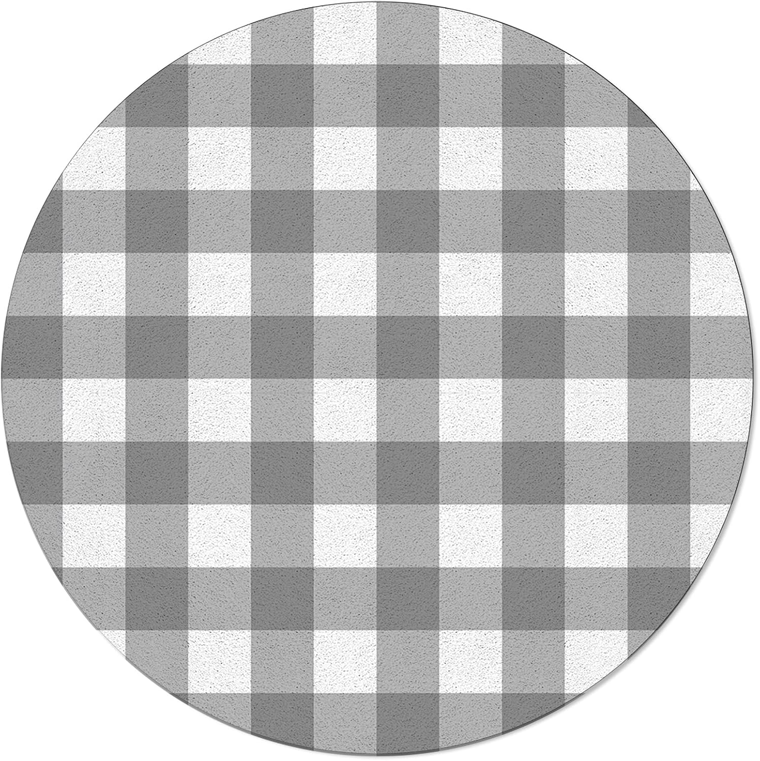 YOKOU Indoor Round Area Rugs Farmhouse Decor Classic Gray