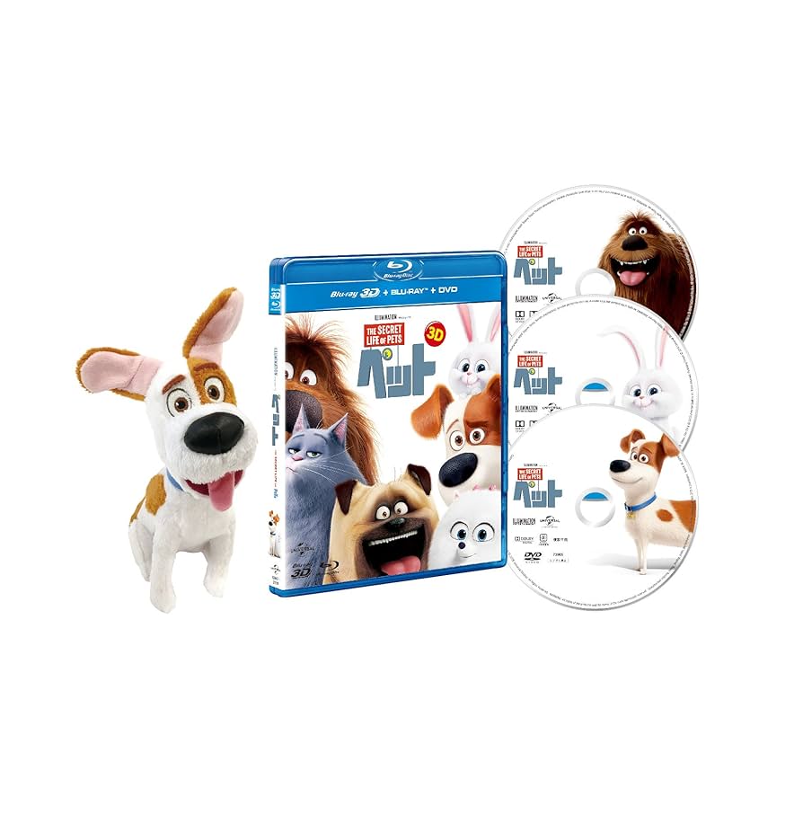 ペット 3D+ブルーレイ+DVDセット(3枚組) マックスぬいぐるみ付きスペシャルパック(数量限定生産) [Blu-ray] dwos6rj Amazon.co.jp: ペット 3D+ブルーレイ+DVDセット(3枚組) マックス
