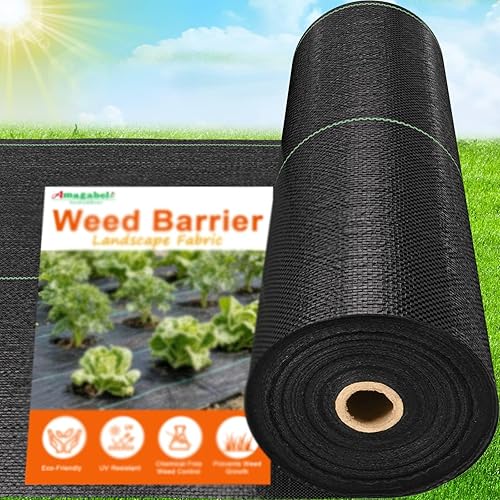 Miniatura 9 de AMAGABELI GARDEN & HOME 5.8oz 5x300ft barrera de malas hierbas tela resistente cubierta de tierra tela geotextil tela duradera cubierta de entrada