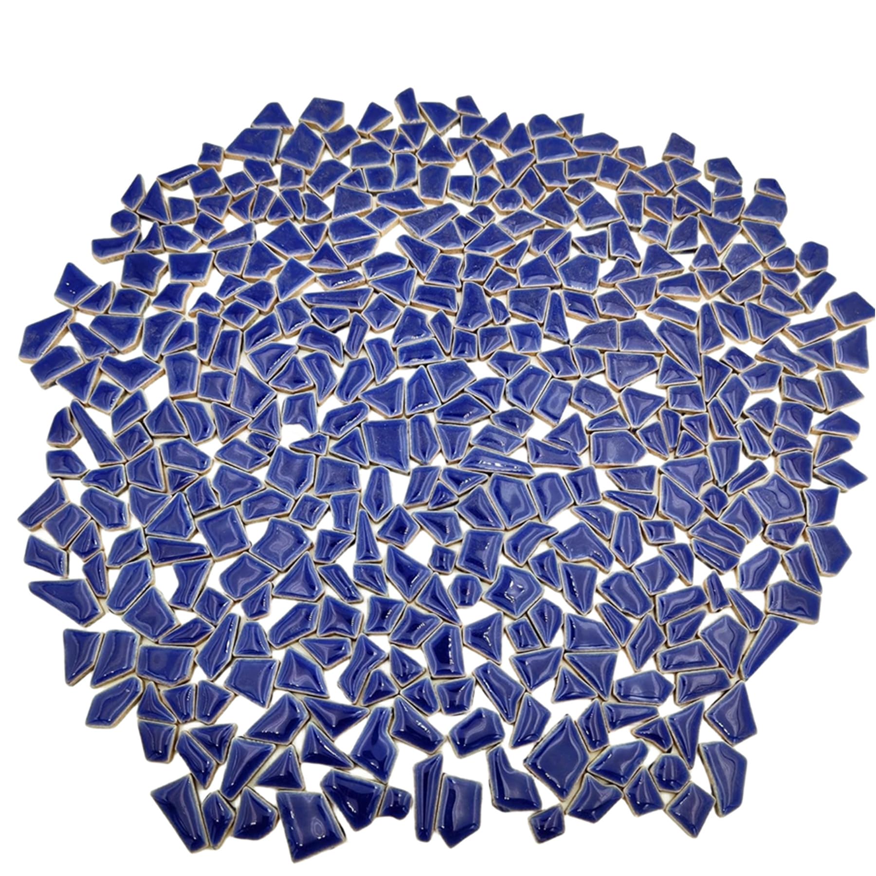 Photo 1 of 1.1LB Irregular Ceramics Mosaic Tiles, Mosaic Pieces Stones for DIY Mosaic Making Craft Hobby Arts Home Wall Decoration (Navy Blue)