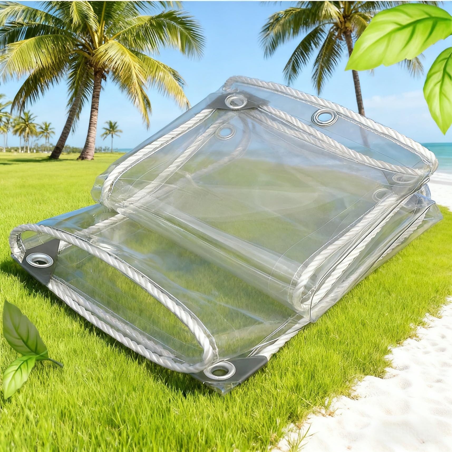 Lona transparente exterior resistente al desgarro impermeable 150x180