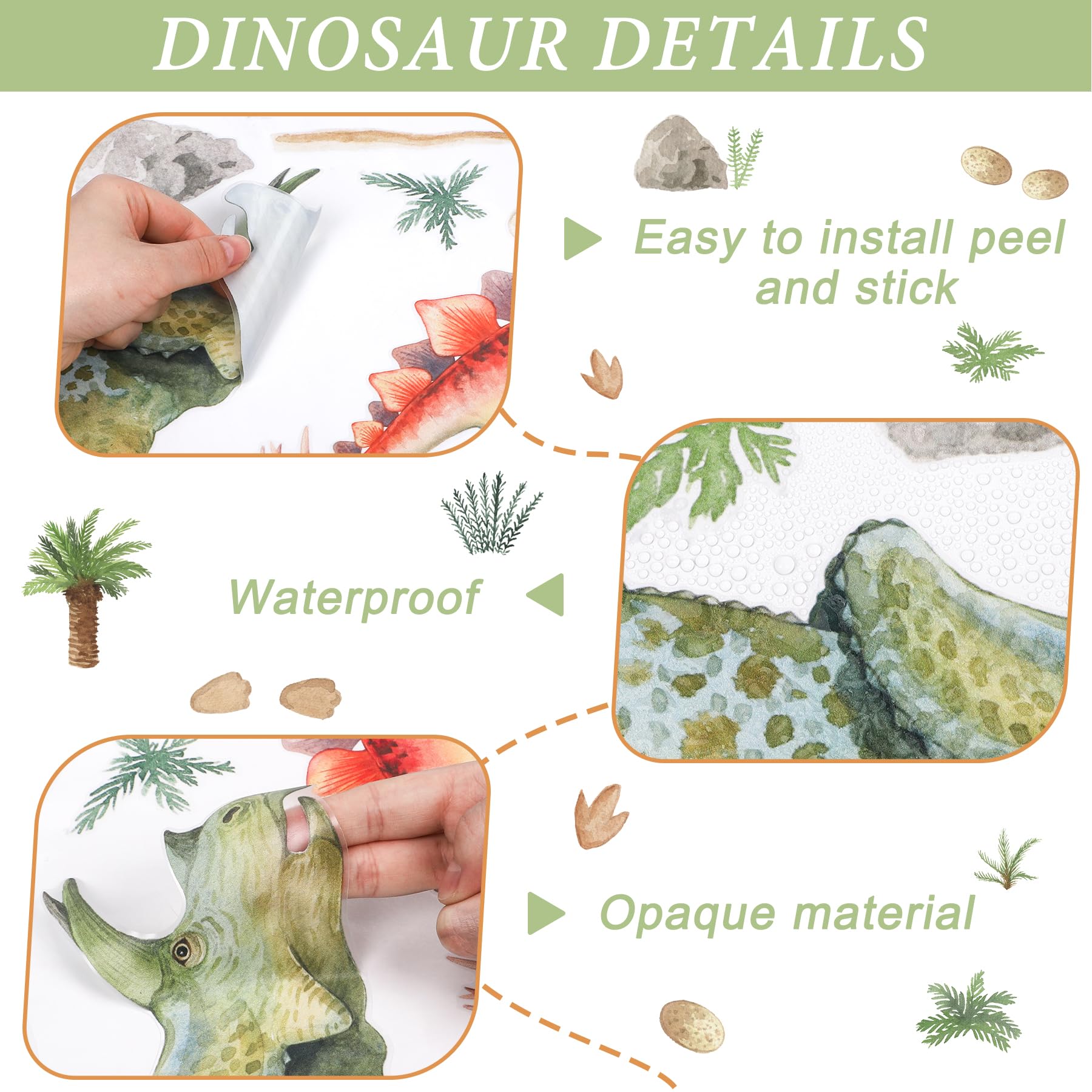 Watercolor Dinosaur Wall Stickers - Image 2