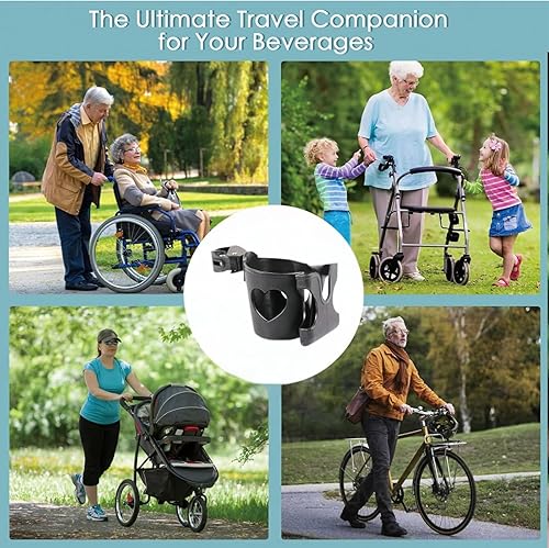 Miniatura 9 de Portavasos 2 en 1 para cochecito con soporte para teléfono, soporte para botella de bebida fácil de instalar, práctico soporte para teléfono,