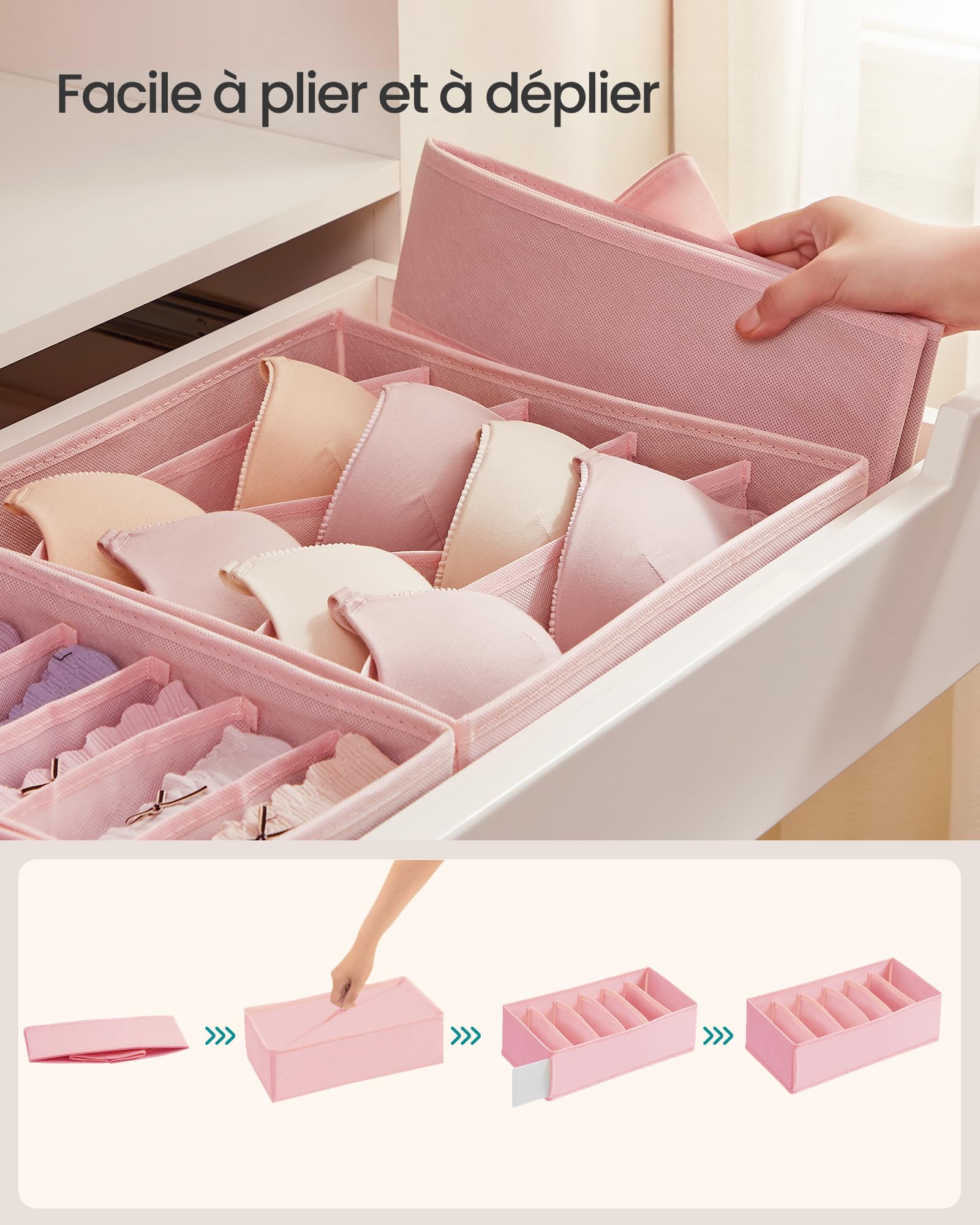 8 Séparateurs De Tiroirs Snarflun - Organisateur Pliable Pour Sous-vêtements Et Chaussettes