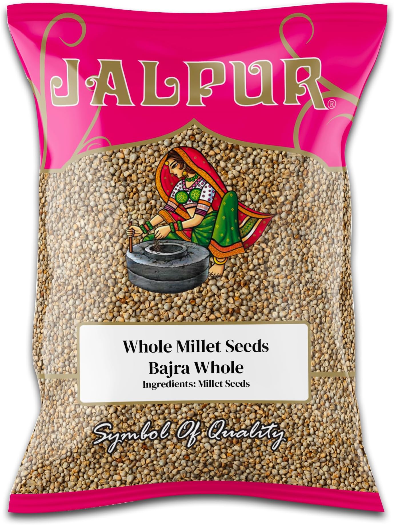 JALPUR MILLERS Whole Millet Seeds 2kg - Bajri Whole - Premium Quality Grain Millet for Cooking, Grinding into Flour & Traditional Indian Recipes - High Fibre - Natural & Wholesome - Gluten Free Diets